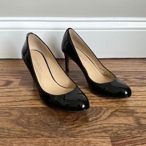 Coach black patent heels